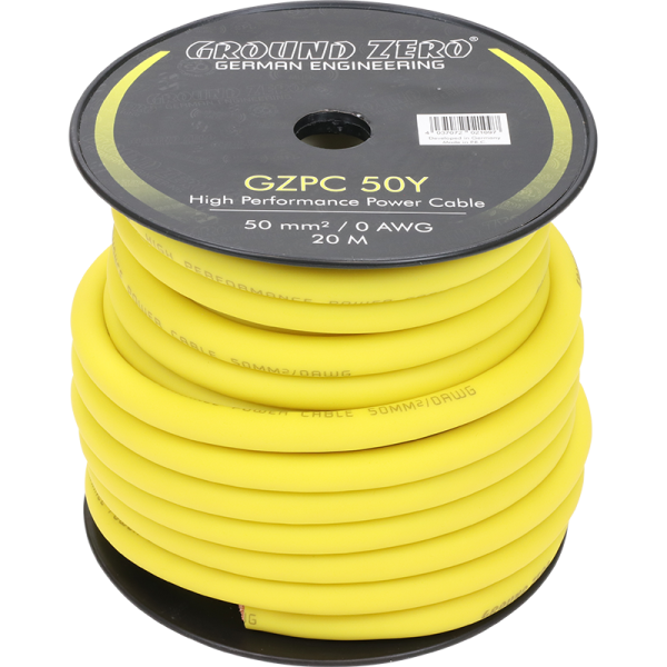 GZPC 50Y yellow car audio Power cable